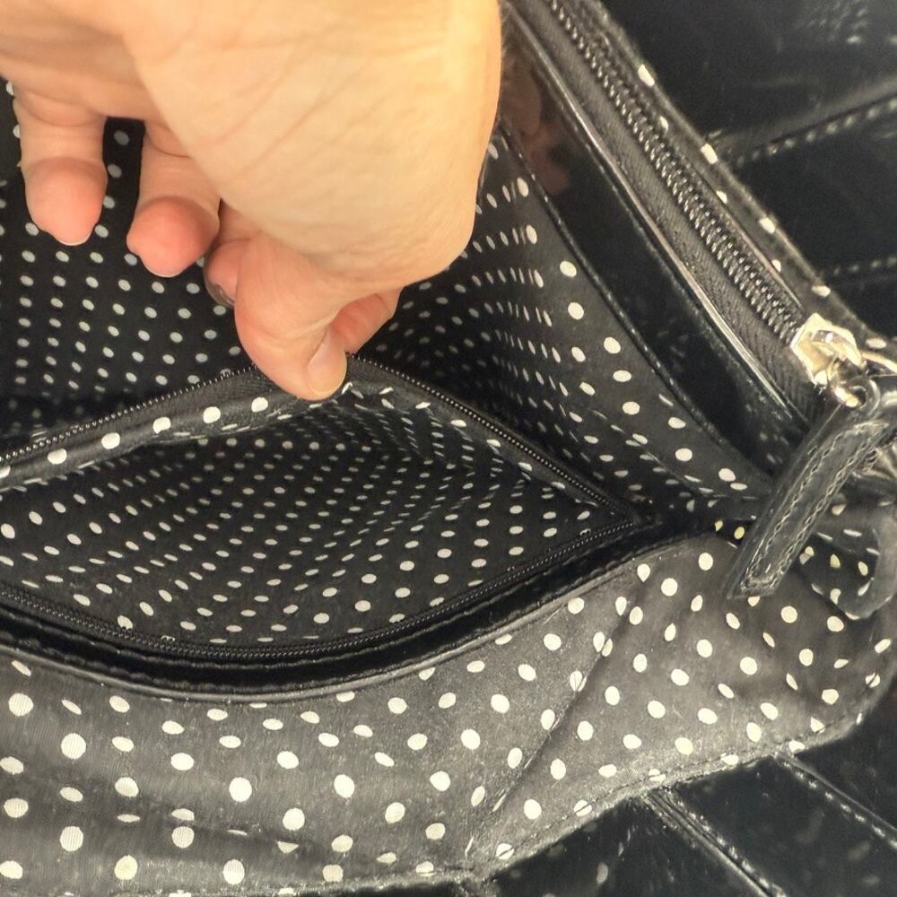 Lulu by Lulu Guinness London Print Tote Bag w/ Pouch Matching Black Yellow White - Picture 15 of 16